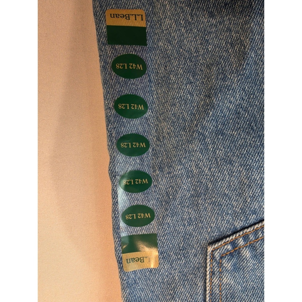 LL Bean Double L Relaxed Fit Jeans Mens 42x28 Faded Denim Blue 134770 NWT - Picture 4 of 8